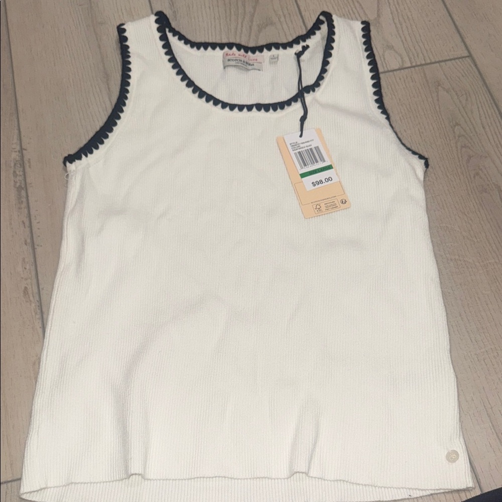Scotch & Soda Ivory Tank with Navy Trim